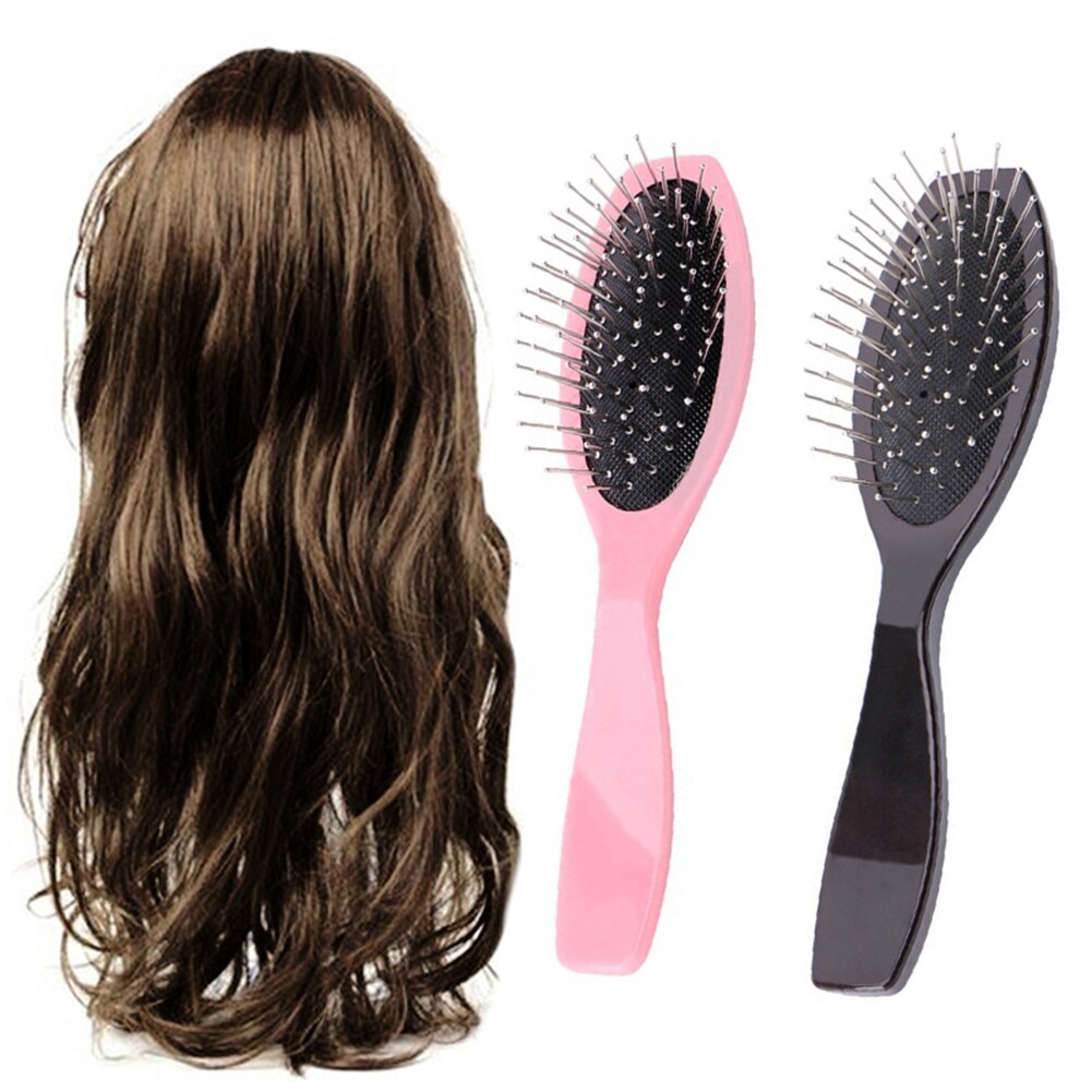 Cepillo de peine de acero antiestático para extensiones de cabello de peluca, cepillo de pelo de entrenamiento peluquería Jefe