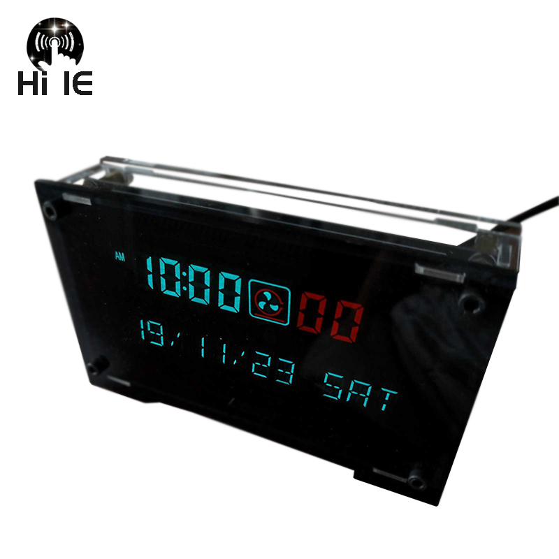 Glass Desktop VFD Clock VFD DIY Kit BoyFriend Digital LED Clock Home Clock Ambient Light VFD screen