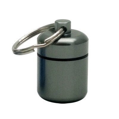 Pocket Pill Box Container Mini Portable Aluminium Pill Case Carry Bottle Case Hearing Protection Earplugs Box Keychain Outdoor: Gray