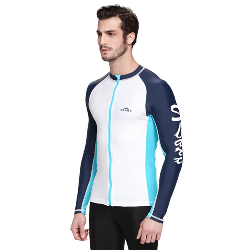 SBART-ropa de protección solar para hombre y mujer, chaqueta de manga larga para surf, esnórquel, natación, protección solar, Top, camisa de sarpullido: Men Style / XXL
