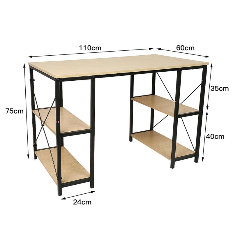 2/4 Shelves Steel-wood Structure Desk Practical Space Saving Multi-purpose Workbench For Work Study Storage Table HWC
