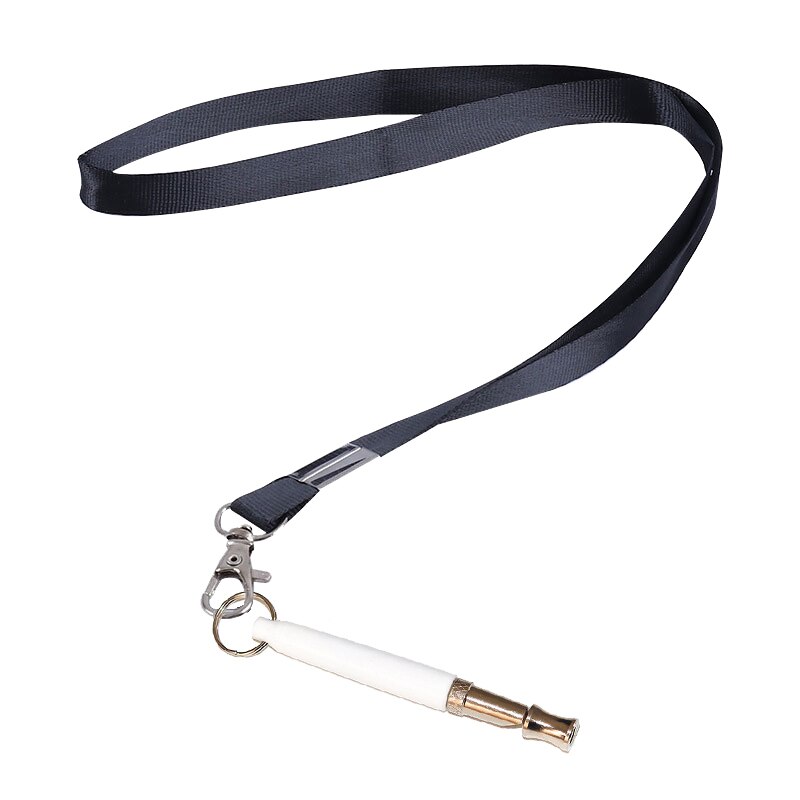 Sifflet d&#39;entraînement pour animaux domestiques, flûte ultrasonique réglable en acier inoxydable, pour chiens obéissants, porte-clés de Train, fournitures pour animaux de compagnie: White with rope