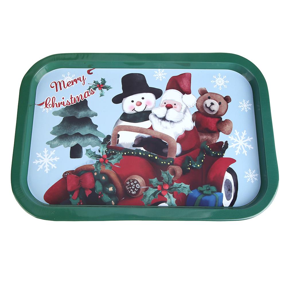 Noël étain plat Rectangle vaisselle assiette alimentaire récipient mariage boîte à déjeuner pour décor de Festival de noël: F