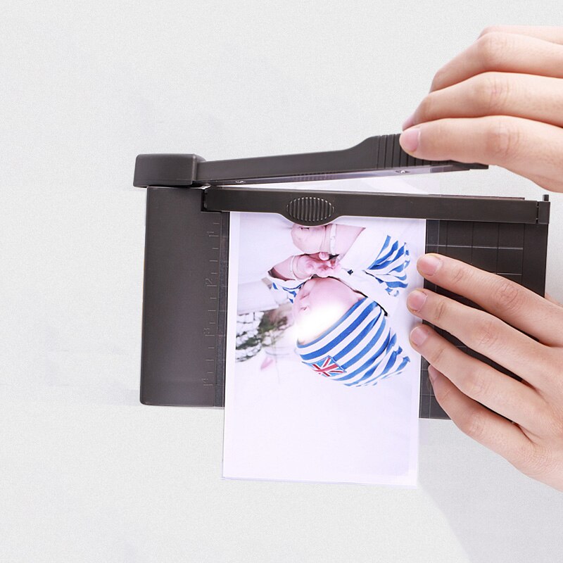 Recortadora de papel A5 portátil, máquina cortadora de papel con regla integrada, herramientas de corte de papelería de oficina, 1-6 pulgadas
