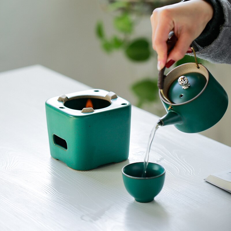 Ceramic tea stove, tea set, tea ceremony, warm tea stove, base, retro alcohol stove, heating stove, tea maker
