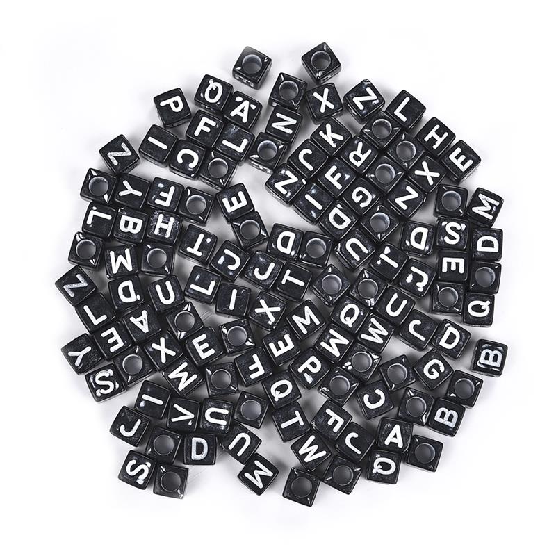 100pc Mixed English Letter Acrylic Beads Flat Heart Alphabet Number Beads For Charms Bracelet Necklace For Jewelry Making DI: 06