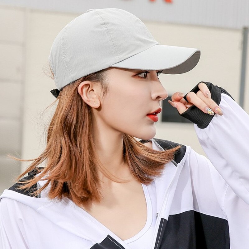 Siloqin herre tynd åndbar hat justerbar størrelse bogstav baseballkasket dame hurtigttørrende tynde tunge caps snapback cap