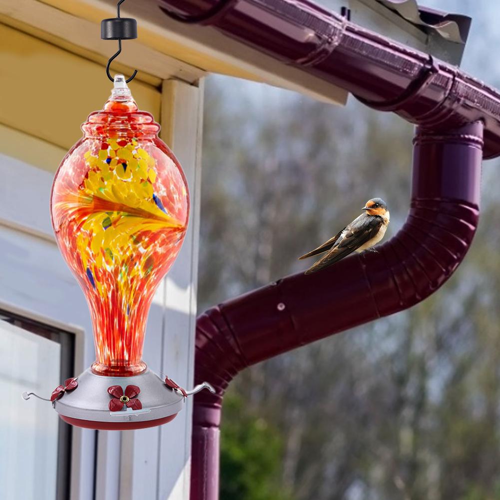 Bird Feeder Hummingbird Feeder Hummingbird Painted Hanging Garden Wild Bird Drinking Fountain Hummingbirds Water Feeding Device