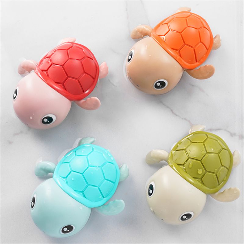 Juguete de agua clásico para bebé, tortuga enrollada, cadena mecánica, juguetes de baño de playa para niños, novedad, 2. ª generación, 1 unidad