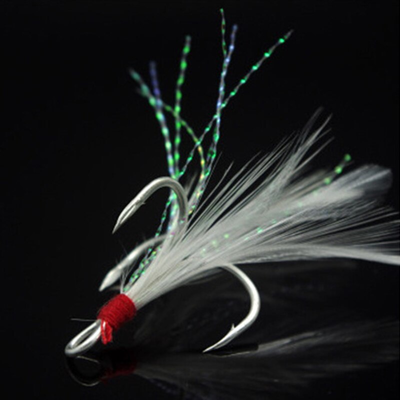 1pc drievoudige vishaken met veer, vishaak, koolstofstaal, weerhaak, vishaak, pesca accessoire: 2