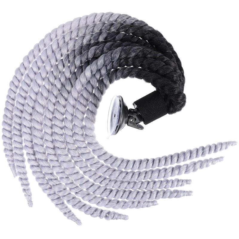 Casco de motocicleta para mujer, trenzas, peluca para cascos de moto: C