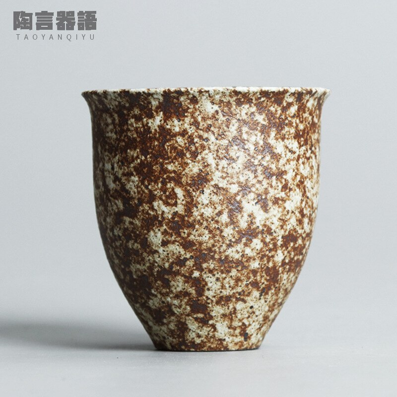 100ml Japanese-style kiln becomes coarse pottery tea cup handmade pottery large tall master cup tea cup: D