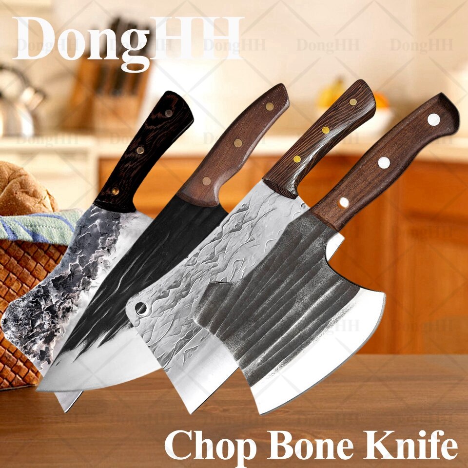 Butcher Knife Stainless Steel Bone Chopping Kitchen Knife Chef Handmade Bone Chop Knife Multifunctional