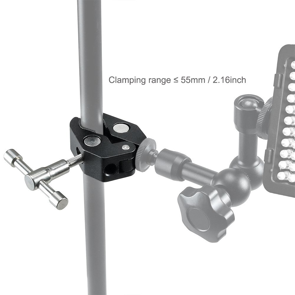 7 Inch Magic Arm with Super Clamp - Adjustable Friction Articulating Arm for DSLR Camera Accessories, LCD Monitor, LED Video Light