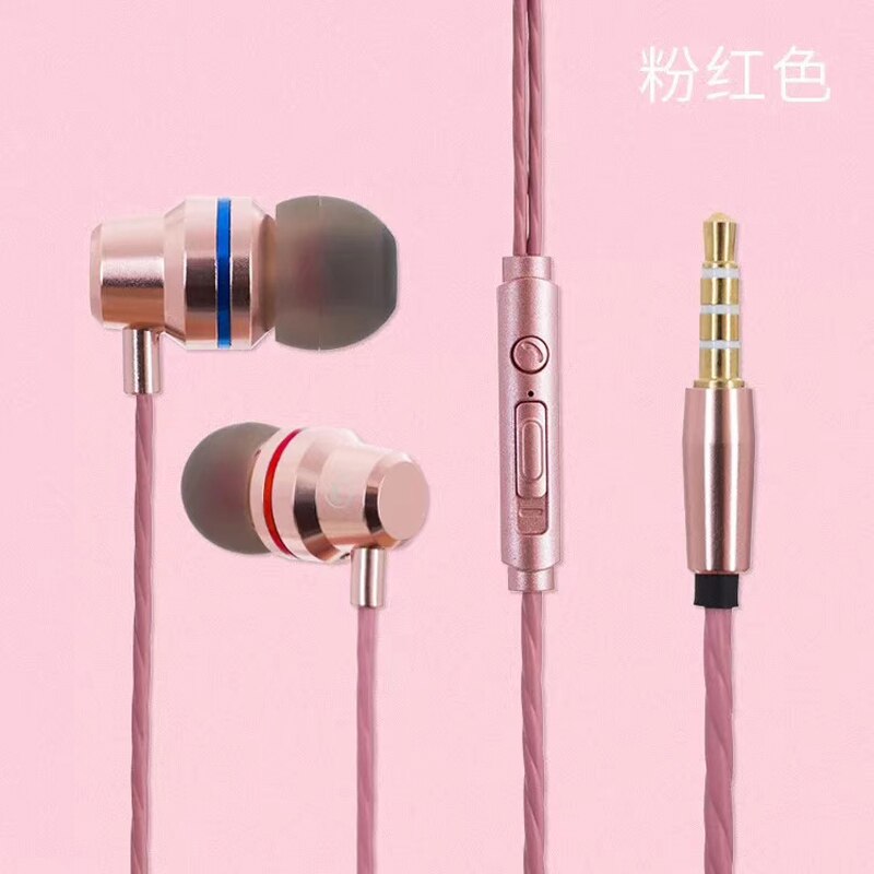 Muziek Oortelefoon Voor Huawei Honor 7A 7C 8C 8X Oordopjes Oortjes Oortelefoon Headsets Microfoon: Roze