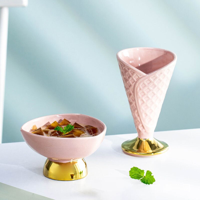 Keramische Ijs Cup Tall Kom Dessert Restaurant Ijs Cup Siroop Kom Huishoudelijke Yoghurt Kom Kerstcadeaus