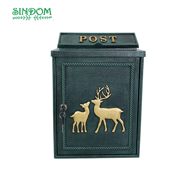 Favorable Waterproof Street Letterbox Metal Mailbox for Outdoor: Antique green