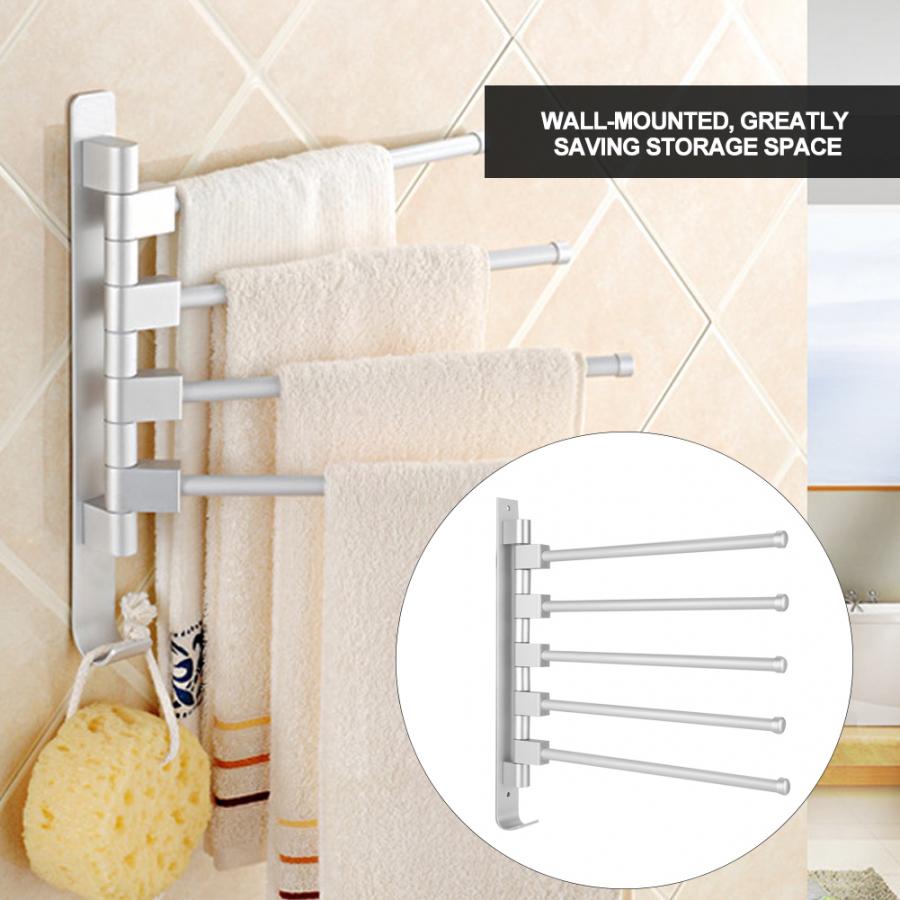 Porte-serviettes en aluminium, barre porte-serviettes mobile, porte-serviettes à plusieurs tiges, rangement, organisateur, pour la maison, l'hôtel, la salle de bain