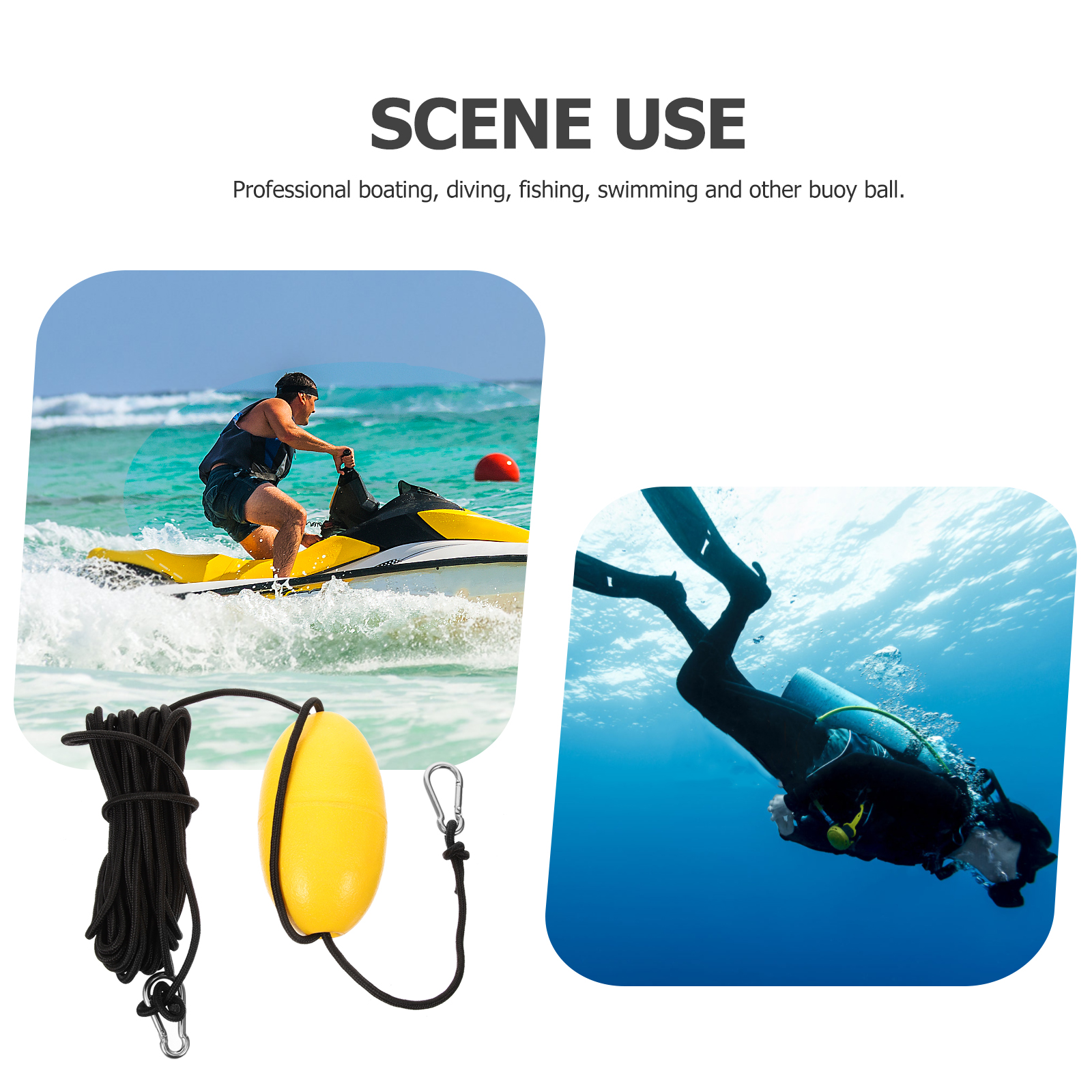 Anchor Nylon Buoy Kayak Floating Globe Rope Hook Boat Multipurpose Ball Stainless Steel Clip Portable High Density for