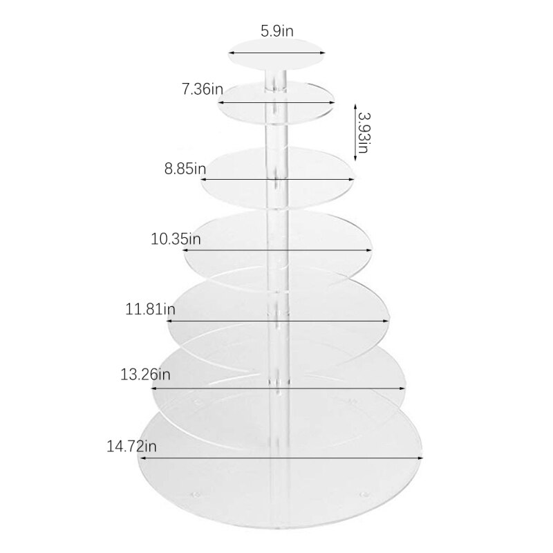 Cake Houder Ronde Acryl Cupcake 3 4 5 6 7 Tier Cake Stand Monteren Demonteren Thuis Verjaardag Gereedschap Party Stand decoratie: E