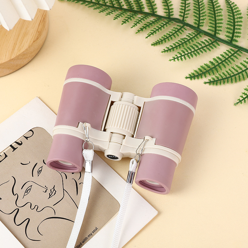 Jungle verrekijker vergrootglas draagbare kinderen vergroting speelgoed schokbestendige telescoop voor verjaardag wandelen cadeautjes: Beige