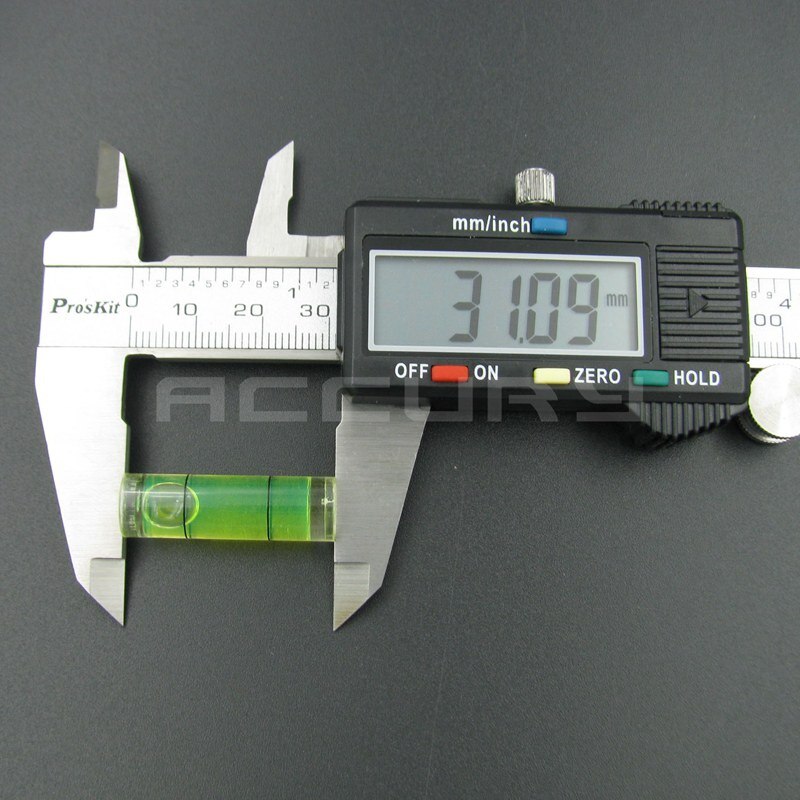 Diameter 9.5mm længde 31mm akrylrør boble niveau vaterpas måleinstrument 1