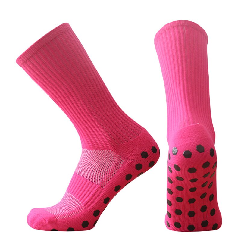 Sport Mannen Vrouwen Anti Slip Fs Voetbal Sokken Baseball Rugby Grip Voetbal Sokken: pink