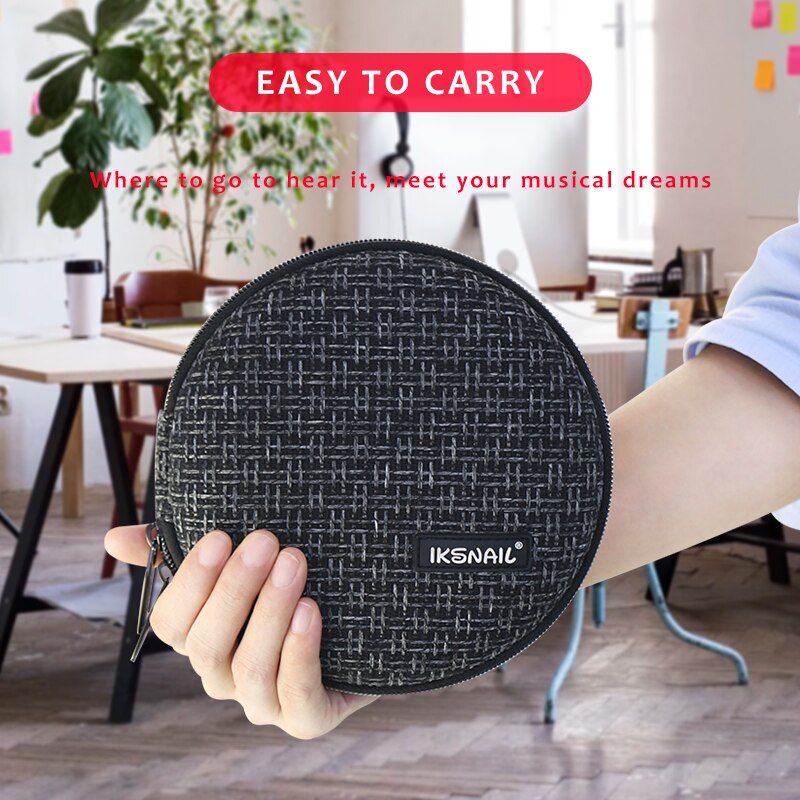 IKSNAIL Portable CD Case 32pcs Disc CD DVD Wallet Storage Organizer Case Holder Sleeve Wool Hard Bag Album Box Cases with Zipper