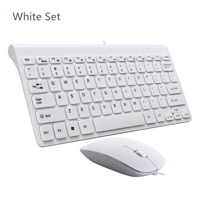 Windays Mouse Keyboard USBSlim Wired Computer Accessories Component PC Macbook Notebook Laptop Parts: white