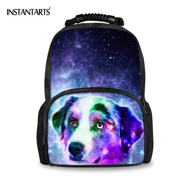 INSTANTARTS Cute 3D Galaxy Dog Husky Printing Felt Backpacks For Teenagers Boys Girls Casual Schoolbag Travel Laptop Rucksacks: CC3301A