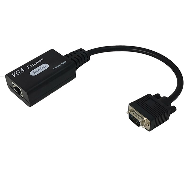 Active VGA extender over ethernet Single RJ45 Cat 5e/6 Network Cable VGA Signal Extender Adapter Support 1080P Full 3DUp To 60M