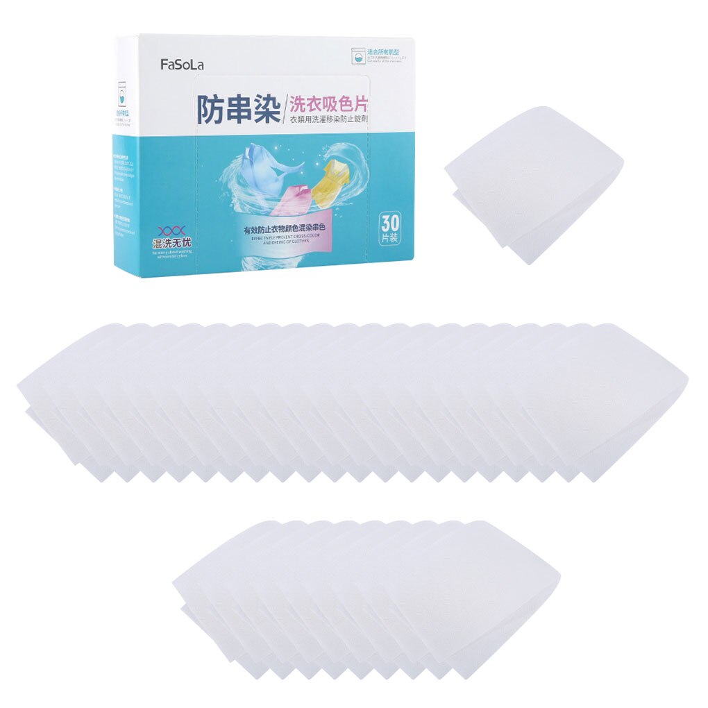30pcs Washing Machine Anti-dye Laundry Papers Dyeing Proof Clothes Pants Color Absorption Sheet: Default Title