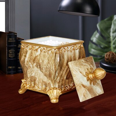 Caixa de resina para cotonetes, decoração criativa europeia para casa, caixa de armazenamento de móveis para casa: C