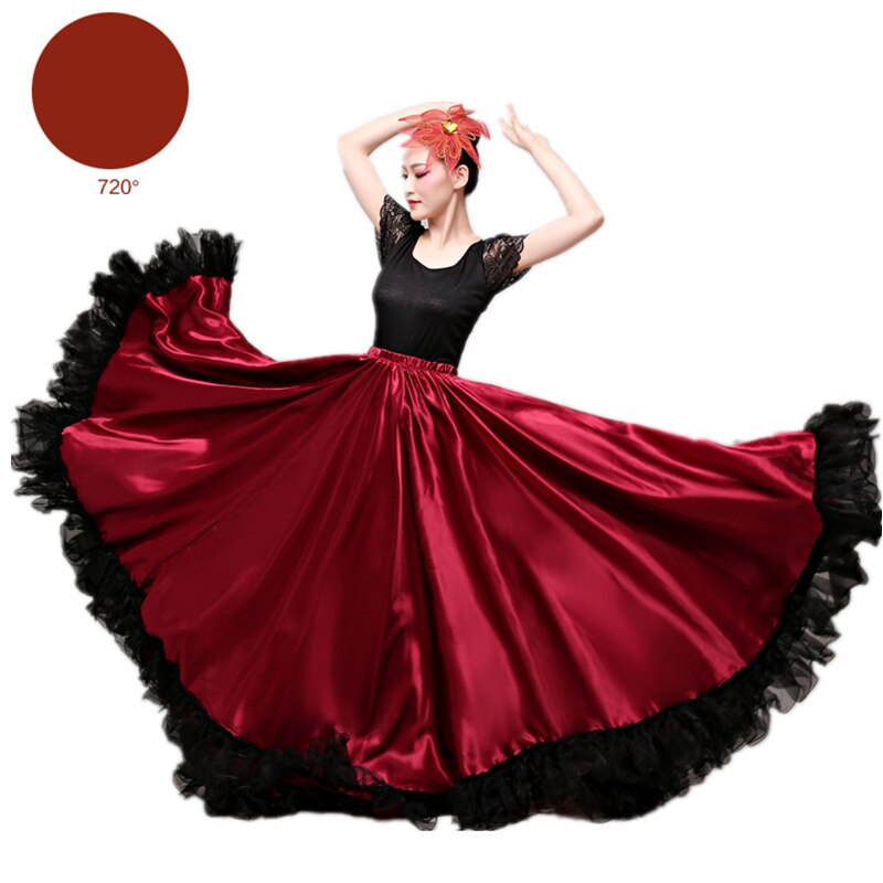 Flamenco Röcke Spanisch Kleid für Frauen tanzen Kostümich Zigeuner schwingen Felsen Chor Bühne Leistung Spanien Stierkampf Bigdance: Farbe3 720