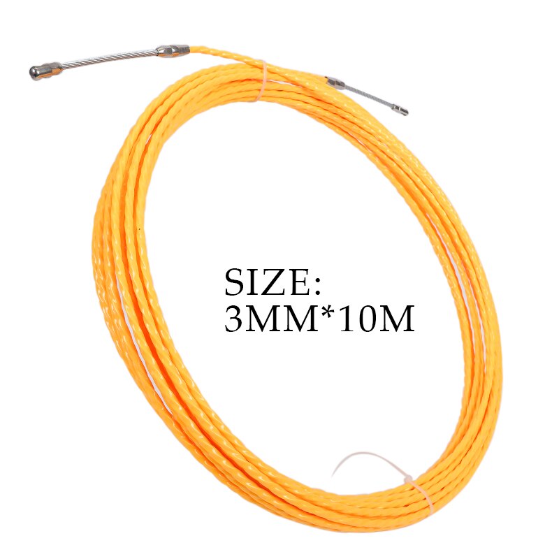 10/40/50M 3MM Gelb Kabel Abzieher Fisch Band Spule Abzieher Fiberglas Metall Zauberstab Draht Leitung für Telecom Elektrische Leitung Werkzeug: 10M