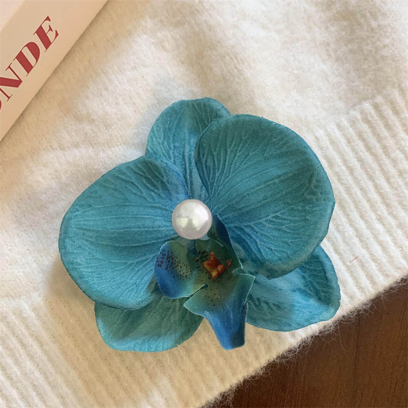 Orchid Hair Clip For Woman Artificial Flower Hairpins Cute Wedding Party Side Clip Hair Accessories