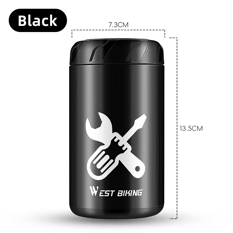 WEST BIKING-caja de herramientas portátil para bicicleta, herramienta de reparación de bicicletas, kit de herramientas de cápsula de almacenamiento para soporte de portabotellas, accesorios para bicicleta de montaña y carretera: Blanco
