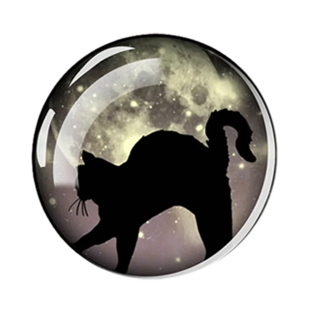 Imanes de nevera de gato negro, imanes de refrigerador para gatos, imanes decorativos de gatos lindos para armario de pizarra, imanes de gato bajo la luna: Morado
