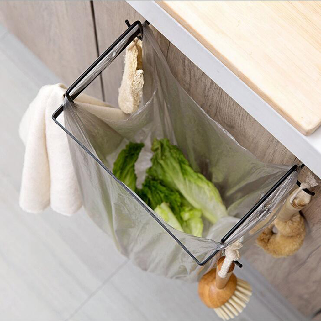 Metal over kabinet plastikholder - opbevaringsramme til køkken, sort hvid: Sort