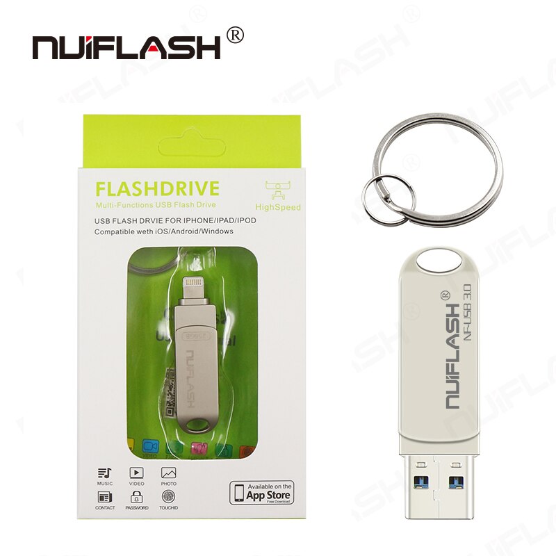 Unidad Flash USB 128 de gran capacidad para iPhone, memoria flash de 32GB, 64GB, 3,0 GB, disco U de