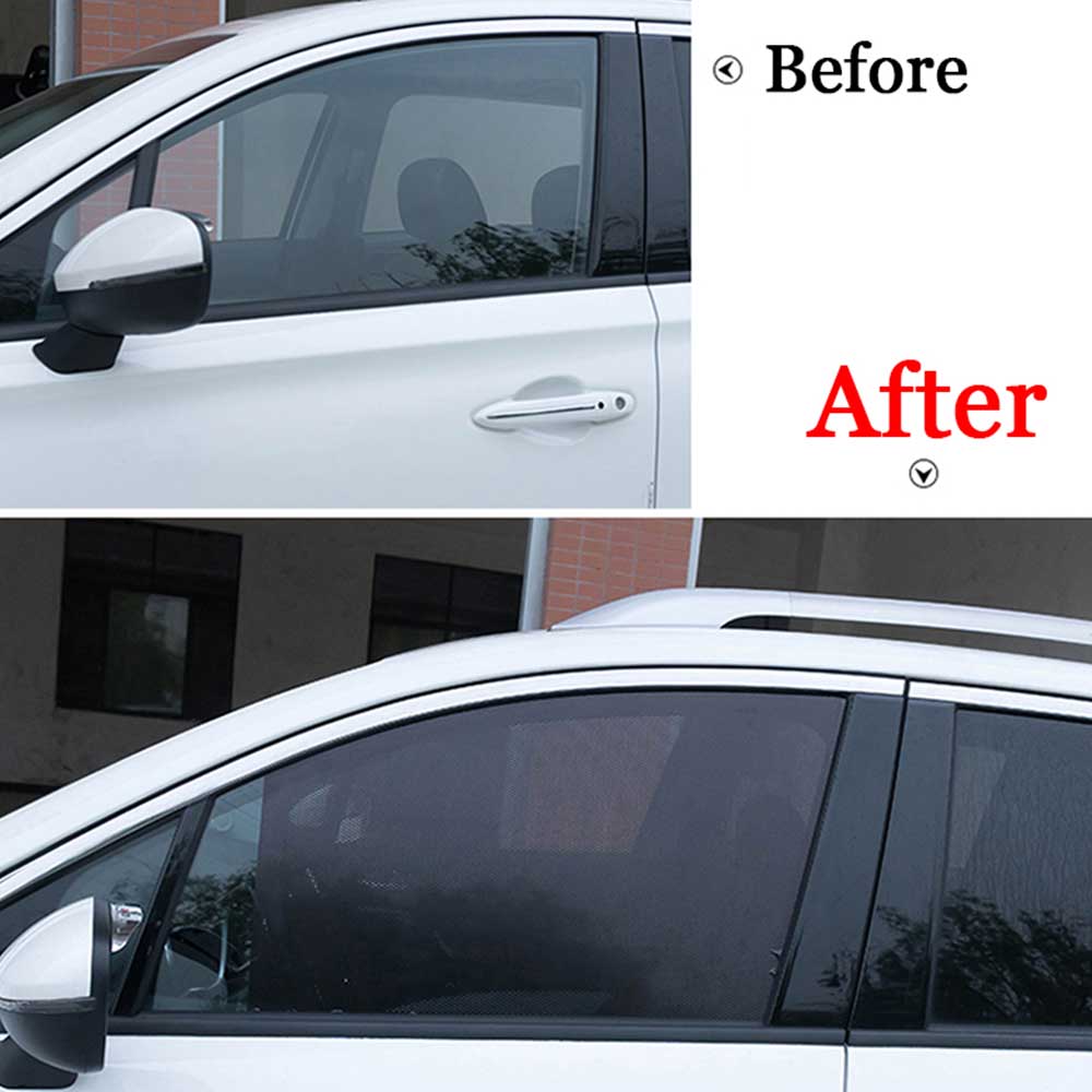 2 Stuks 42X38Cm Pvc Auto Side Window Zonneschermen Elektrostatische Sticker Zonnebrandcrème Film Stickers Cover Auto Zonnedak Zon solar Film Schaduw