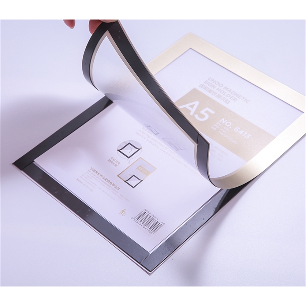 A3 A4 A5 Silver Gold Wall Mount Self- Adhesive Magnetic Pvc Paper Photo Picture Poster Display Frame Menu Sign Holder