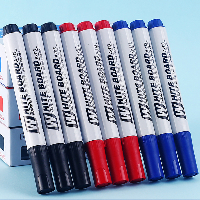 5 Stück schwarzer löschbarer Whiteboard-Stift, verrotten-blauer, leicht abwischbarer Stift mit großem Kopf, Glas-Notizstift mit großer Kapazität, Whiteboard-Markierungsstift