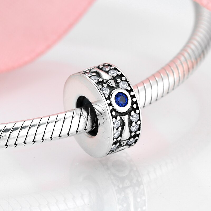 Di alta Qualità 925 Sterling Silver Bella CZ Belle Spacer Fermacorda E Ganci Misura Branelli Europei del Braccialetto di Fascino Monili che fanno