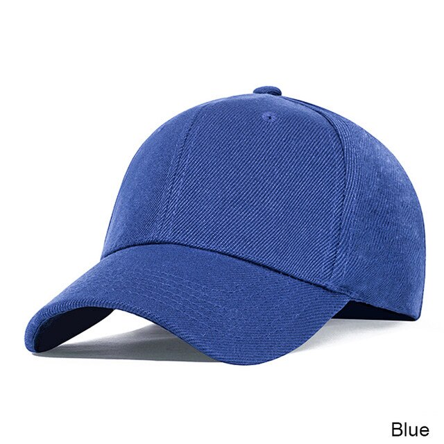 Truenjoy klassisk ensfarvet kvinders baseball cap mænd afslappet snapback hip hop cap hat udendørs sport hat unisex: Blå
