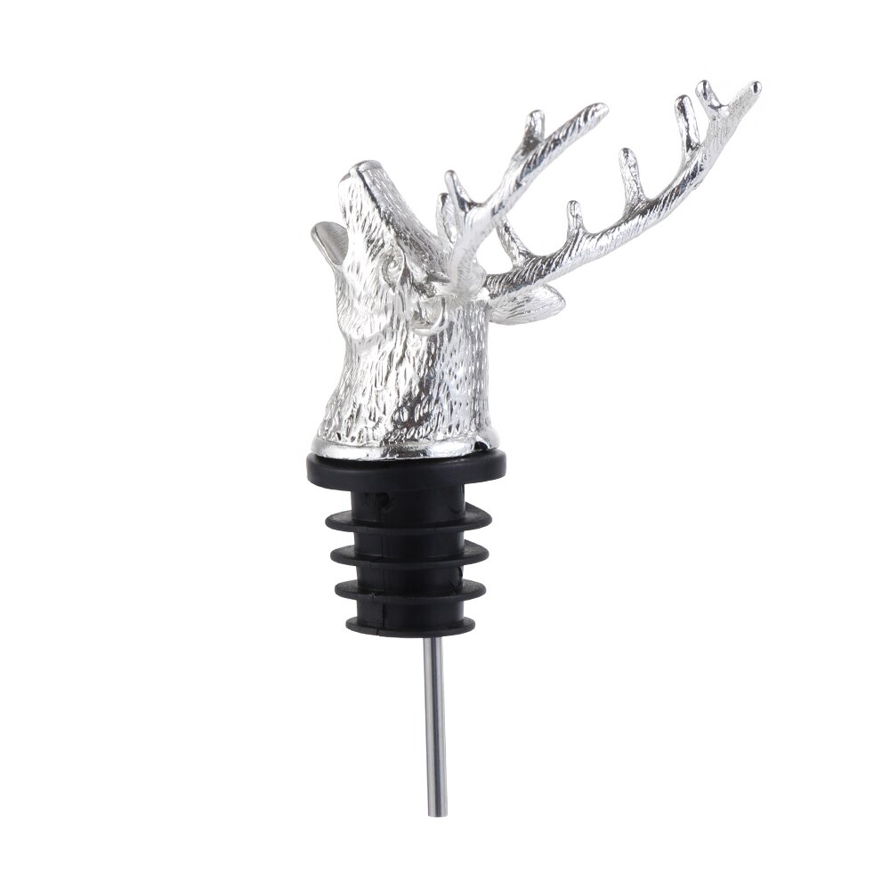 Zinklegering Herten Hoofd Wijn Schenker Unieke Stag Wijnfles Stoppers Wijn Beluchters Bar Gereedschap Keuken Accessoires: Type 2 silver