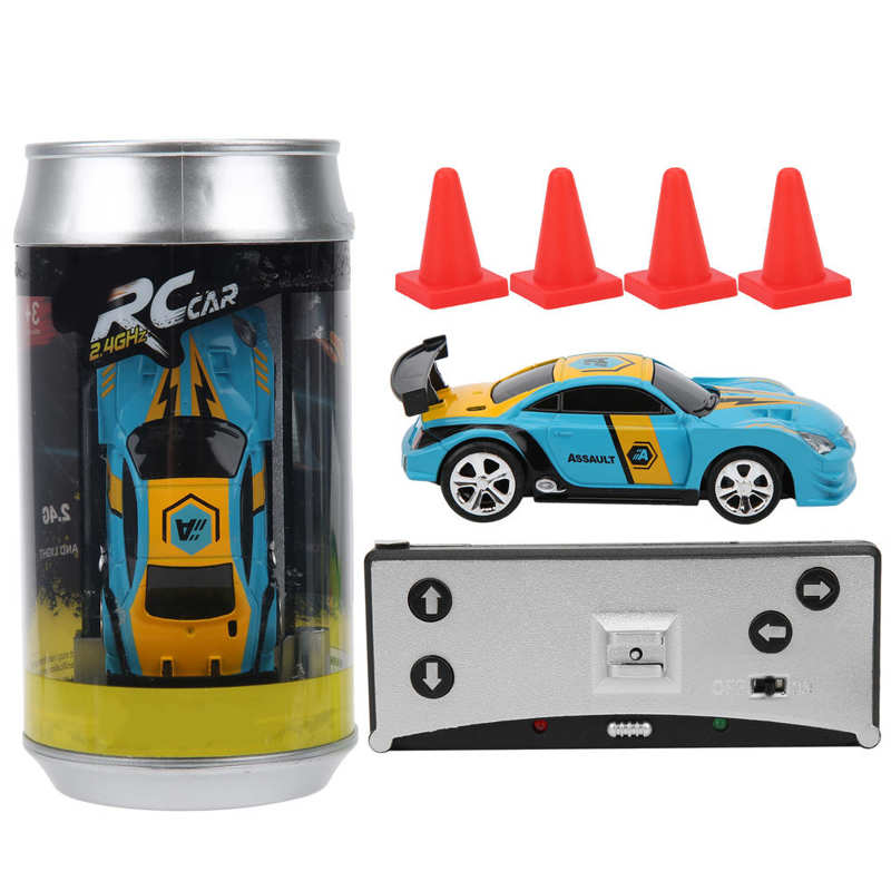 Mini Rc Auto Met Kan Box Power Inductie Vier-Weg Afstandsbediening App Dual Mode Kind Speelgoed Model Racing auto: Blauw