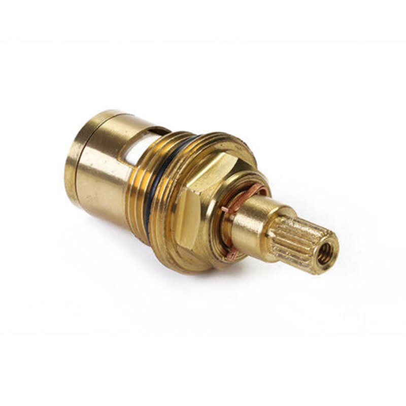 2PCs Tap Valves Replacement 1/2" Brass Tap Cartridge Valves Ceramic Disc Gland Quarter Turn 20 Teeth Fitting Connections