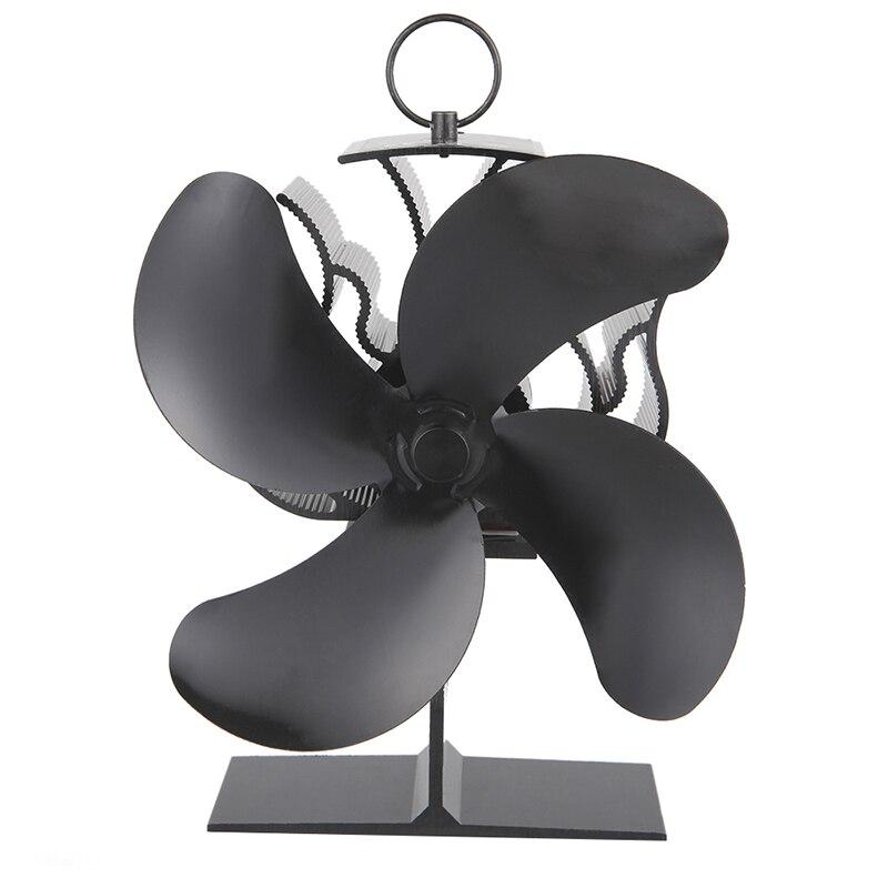 Sort komfur blæser 4 klinge pejs ventilator varmedrevet komin brændeovn øko ventilator venlig stille hjem effektiv varmefordeling: Konventionelle