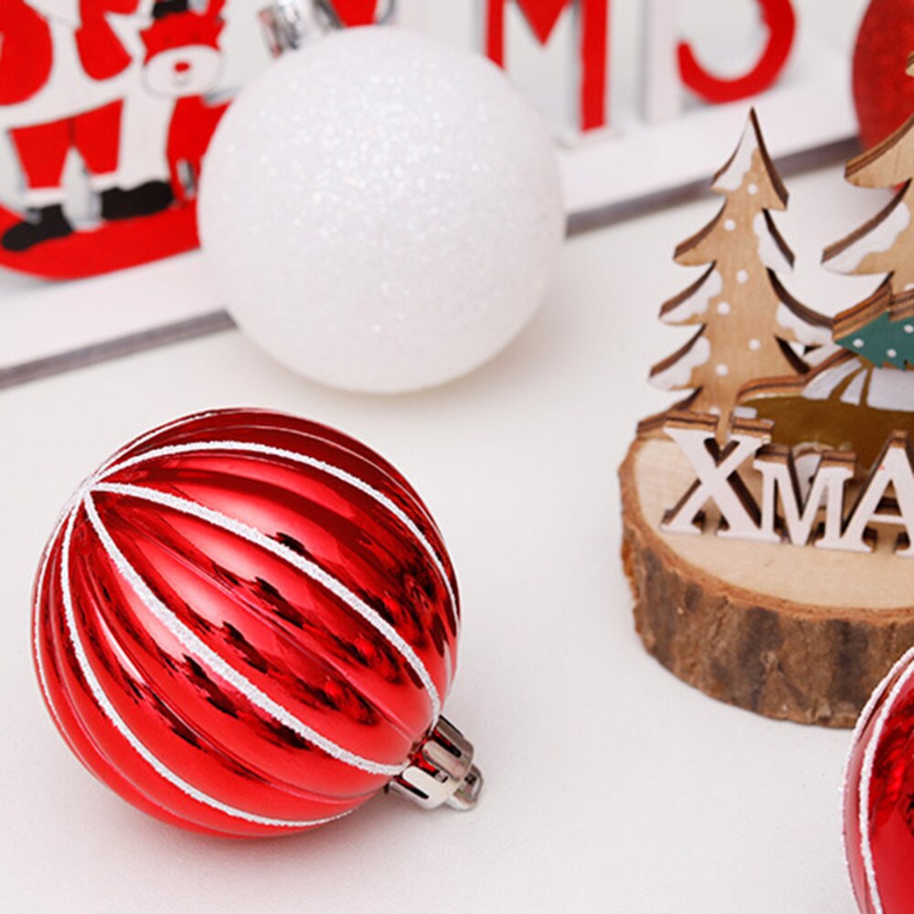30pcs Christmas Party Hanging Christmas Ball Set Scene Layout Props (Red)